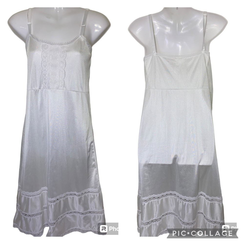 Vintage Slip Dress Chemise Junior Teen Size 14.5 Women Small Silkie Nylon