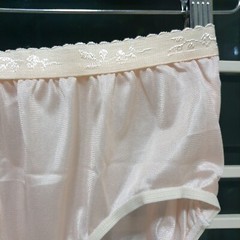 Vintage Silky Nylon Panty Sissy Orange Bikini Sheer Brief Size 7-8 Hip 38-42″