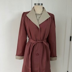 Vintage Misty Harbor Trench Coat Terracotta Tan Belted Rain Jacket XS Small
