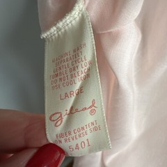 Vtg Gilead Nightgown Smocked Embroidered Pink Lace Large Cotton Poly Blend USA