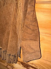 VTG Rare Simco Leather Fringe Hippie Boho Pioneer Jacket 60s 70s Brown Western