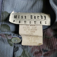 Vintage Miss Dorby Dress Periwinkle Blue Pink Purple Flowers Size 10P