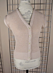 Vintage Knit Top James Kenrob by Dalton Size S 60s Sandy Beige Waffle Knit Mod