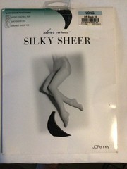 NEW SHEER CARESS SILKY CONTROL TOP PANTYHOSE NYLONS Oatmeal Long