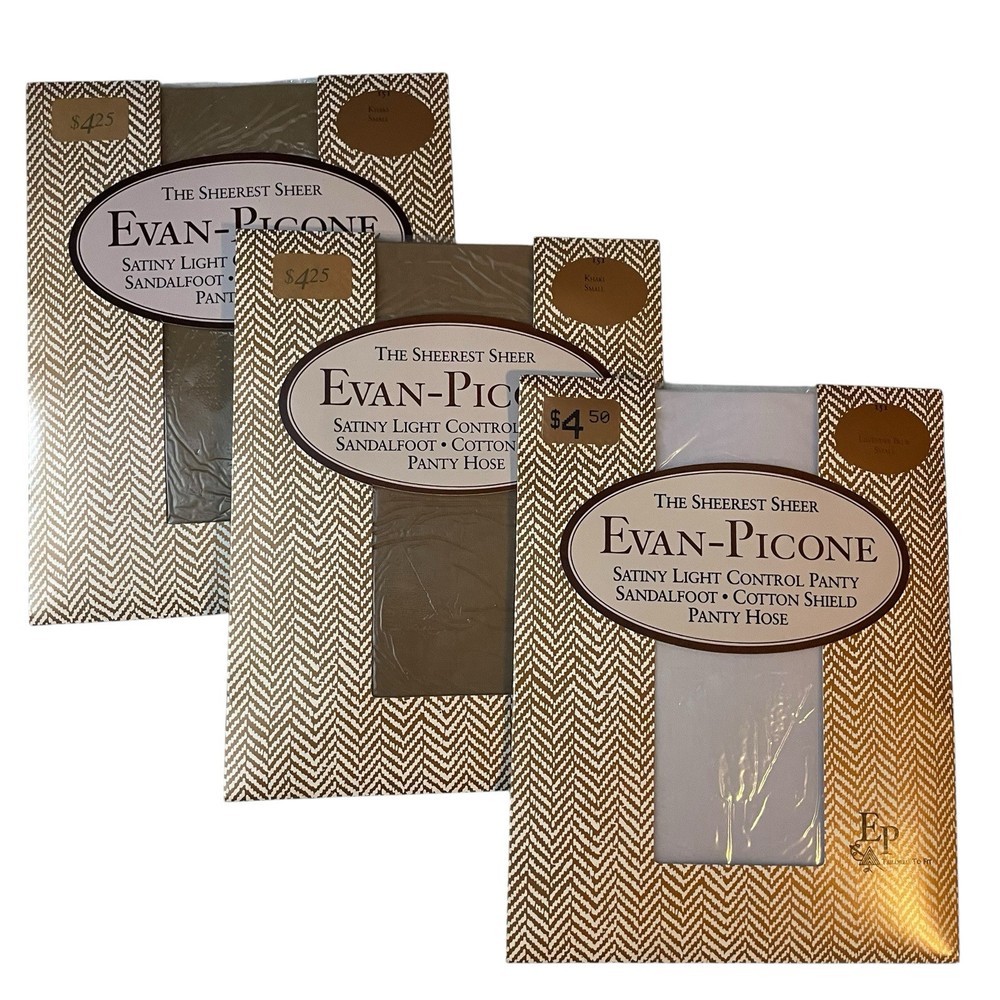 Evan Picone Ultra Sheer Pantyhose Size Small Khaki Lavender Lot