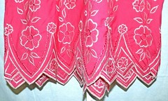 Vintage Mystical Fashions Coral Pink Embroidered Bell S/S Blouse Size M NWD