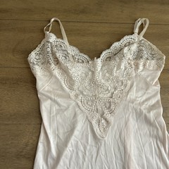 Vassarette Vintage Silky Soft Satin Lace Trim Nightgown Full Slip Size 32 L