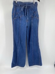 Vtg 70s N’est Ce Pas?STAR BUTT Jeans Bell Bottom Belted Denim Disco 28×32 W/belt