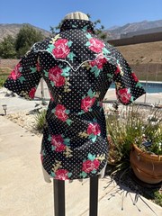 Vintage 80s Rockmount Short sleeve Western Pearl Snap Poka Dot Rose USA XS/S