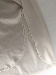 VTG WONDERMAID USA L Ecru Ivory White Nylon Lace Slit 27″ HALF SLIP Retro SILKY