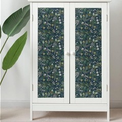 MuralPeel Vintage Blue Green Navy Leaf White Wildflower Plants Botanical Peel…