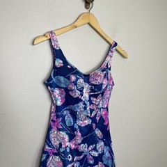 Vintage Rose Marie Reid Swim Bathing Suit Pin Up Blue 1960s Size 12