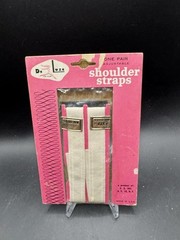 Vintage De Luxe Adjustable white Cotton Shoulder Straps for bra or dress-slip
