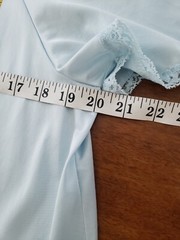 Vtg Vanity Fair Nylon Robe Lace Collar One Pocket Sz M Powder Blue