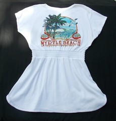 Vintage MYRTLE BEACH tourist T-shirt white mini dress one size fits all