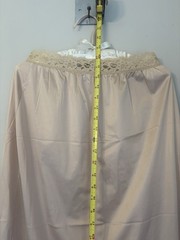 Vtg Half Slip 31” Beige Nylon Side Slit M L Medium Large Lace Waist EUC Vintage