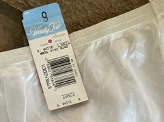 Vanity Fair 9/2XL Lace Hip White SATIN Full Brief Panties #13801 Vintage NWT