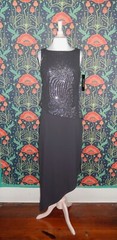 Vintage 90’s Y2K Dress Asymmetrical Hem Party Cocktail Gray Glitter