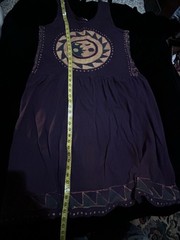 Vintage Batik Purple Cotton Tank Dress One Size Fits Most