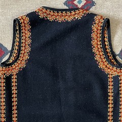 Vintage Ukrainian Ethnic Folk Kiptar Embroidered Wool Vest Women’s Medium