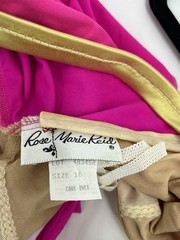 Vintage Rose Marie Reid Skirted Swimsuit Size 16 One Piece Hot Pink USA Made
