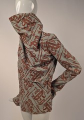 AVANT GARDE VINTAGE PRINT TOP W SIDE ZIP + OVERSIZED TURTLE NECK