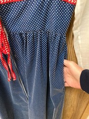 Vintage 1970s Evelyn Pearson Maxi Dress Cottage Core Small Pockets! Blue Ivory
