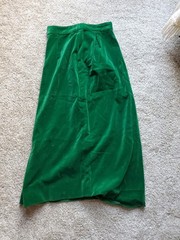 Vintage Green Velvet Maxi Skirt 29 inches long 25 Waist