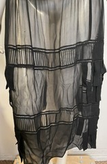 Antique 20s 30s Sheer Black Silk Dress Vest Layering Overlay Art Deco