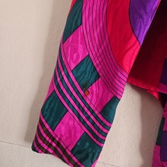 Anne Crimmins UMI Collections Silk 2 Pc Dress Set 80s Pink Purple Geometric 10