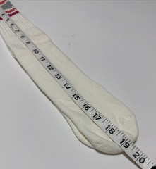 VTG Socks 80’s Women’s Acrylic Tube White Pink Peach Gray USA Made 19”.