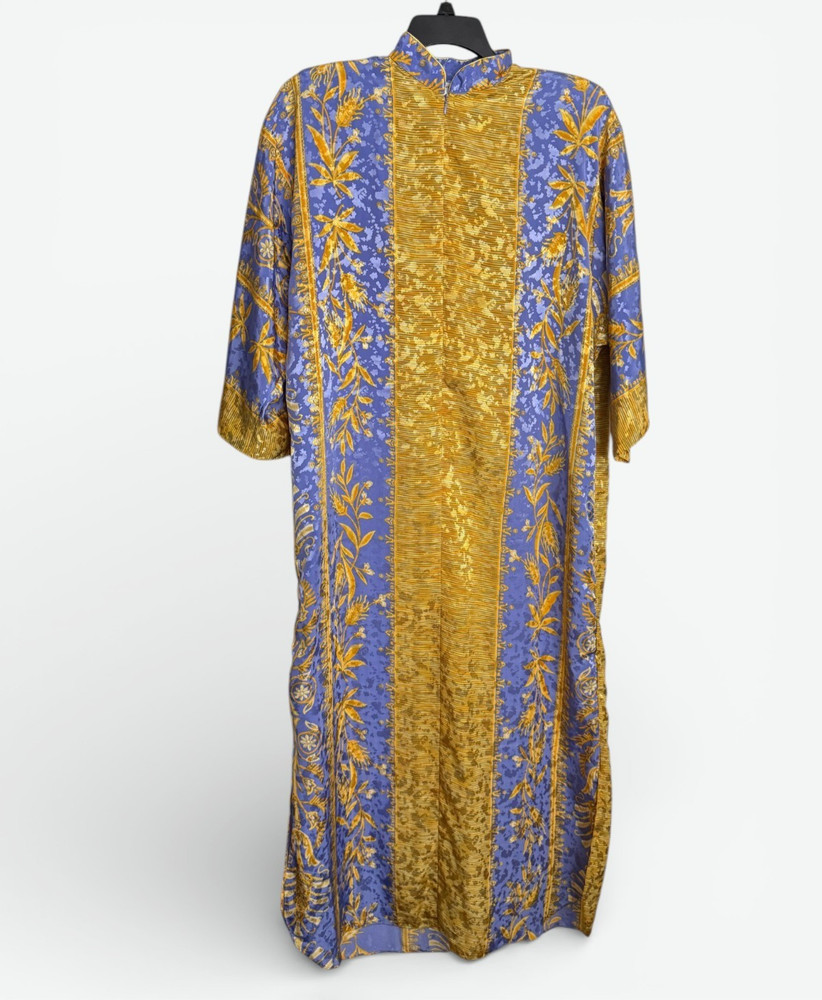 Vintage Ruth Norman Caftan Dress Womens Small Floral Lounge Mumu USA Saks