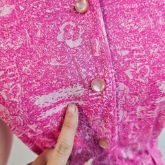 Shelton Stroller Pink Abstract Floral Dress 1950s Vintage 1960s Button Front