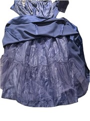 Vintage Victor Costa Velvet Shawl Collar Ballgown Dress Nieman Marcus Black Blue