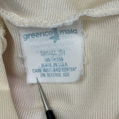 Vintage Nylon Camisole Greenco Maid Size 5 S Beige 60s 70s Lace Accents USA