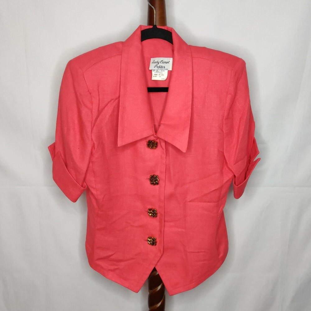 vtg Lady Carol Petites vintage women’s 10P jacket & skirt set orange (see below)