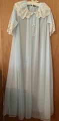 Powder Blue Gotham Lingerie Nightgown with Robe Medium