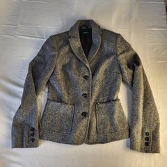 Vtg Womens Wool Blend Italian sz 38 US XS United Colors of Benetton Blazer Gray