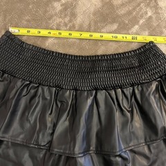 No Boundaries Black Faux Leather Tiered Mini Skirt Size L 12-14 NEW Y2K club