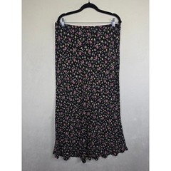 Carol Anderson Collection Maxi Skirt Womens S Black Floral Y2K Fairy Grunge 90s
