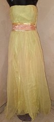 Vintage Strapless Prom Pinup Rockabilly Fred Perlberg Dress Chartreuse Sz S