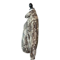 Vintage Fuda International 100% Silk Bomber Jacket SZ Large Animal Print