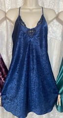VTG Lot M+ 4 SATIN Babydoll NIGHTIE nightgown Red Plum Blue Green lace 1 nwt USA