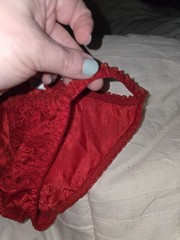 Vintage 70s Van Dale Fantasy Collection String Bikini Red Lace Panties Size 5 S