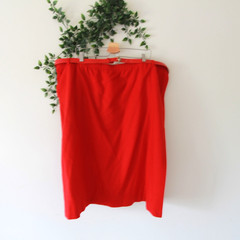 Vintage New Old Stock Plus Size 26W Belted Red Lined Wool Skirt