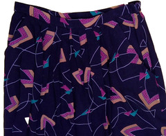 Classic Of Boston vintage patterned midi skirt size 11 purple pleated dry clean