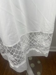 Full Dress long Slip Womens 38” white Nightgown Lingerie chiffon Vtg Lace