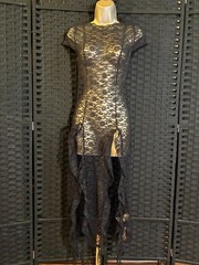 Forever 21 SHEER LACE GOWN Medium BODYCON Negligee Black Nightgown GOTH Vamp NWT