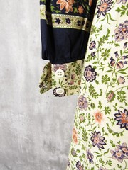 Vintage 70s Racell Denmark Cotton Prairie Folk Maxi Hippie Boho Dress Small S