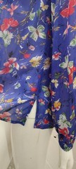 70s Organically Grown Beautiful Blouse Butterflies Watercolor Cobalt Arpeja ART
